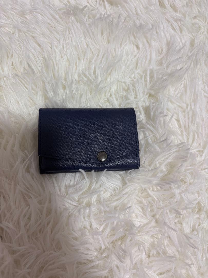 ネイビー レザー 三つ折り財布