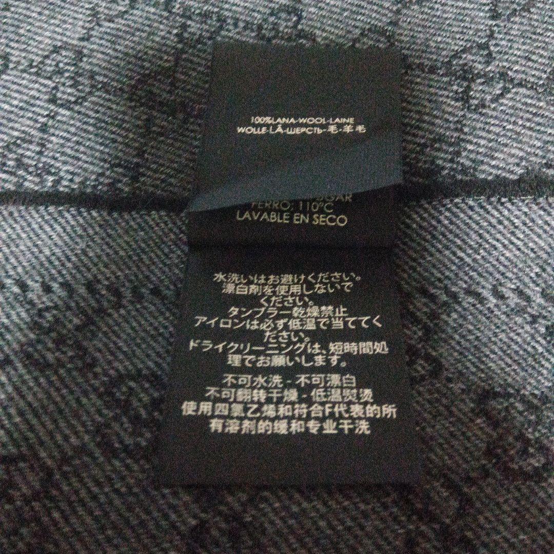 【美品】GUCCI　GG柄　GGパターン　マフラー　グレー✕黒　ITALY製