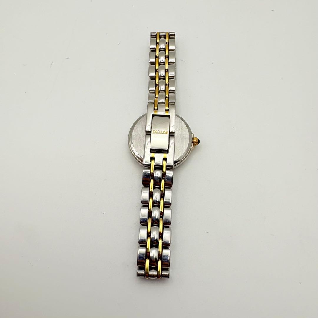 極美品 新品電池 SEIKO 腕時計 エクセリーヌ レディース コンビ ラウンド
