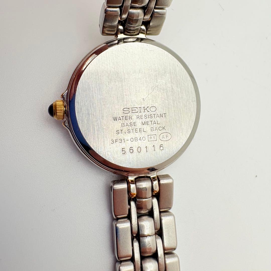 極美品 新品電池 SEIKO 腕時計 エクセリーヌ レディース コンビ ラウンド