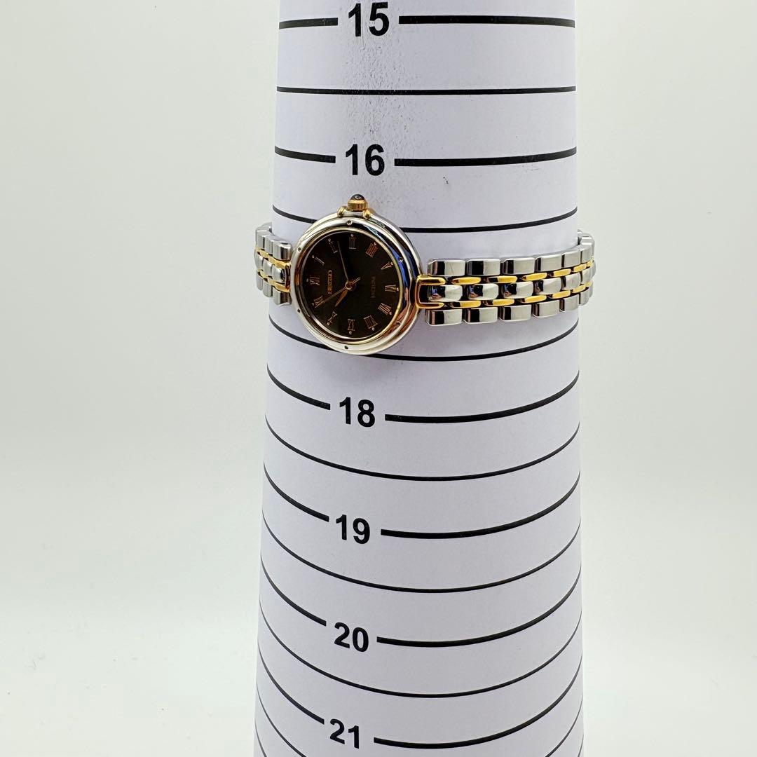極美品 新品電池 SEIKO 腕時計 エクセリーヌ レディース コンビ ラウンド