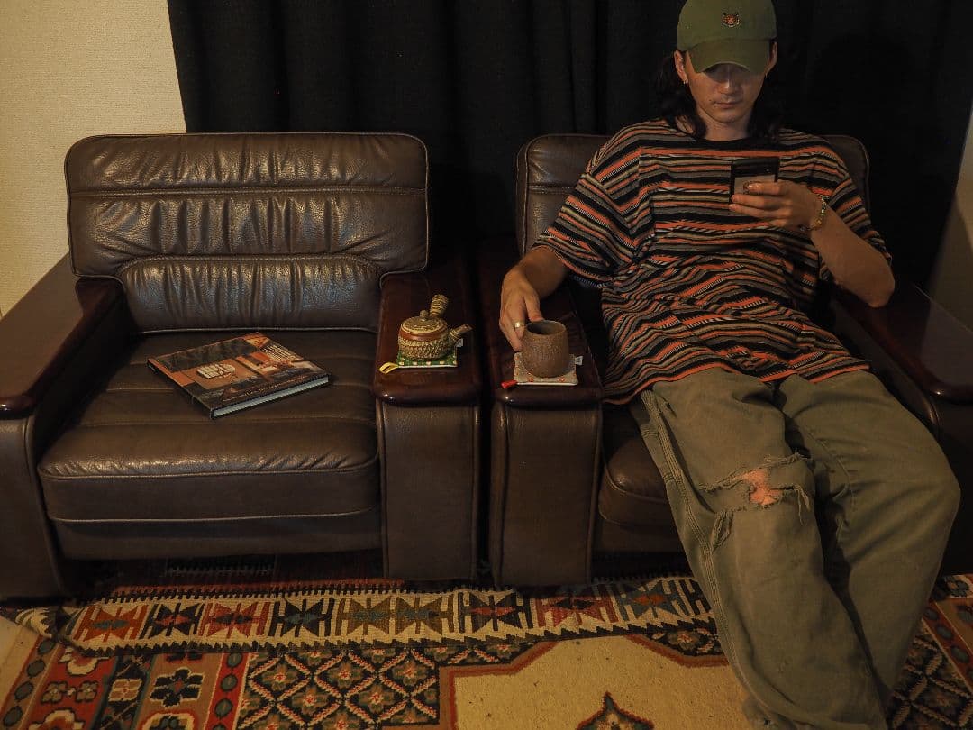 【値引中】\"karimoku\"レザー1PソファA