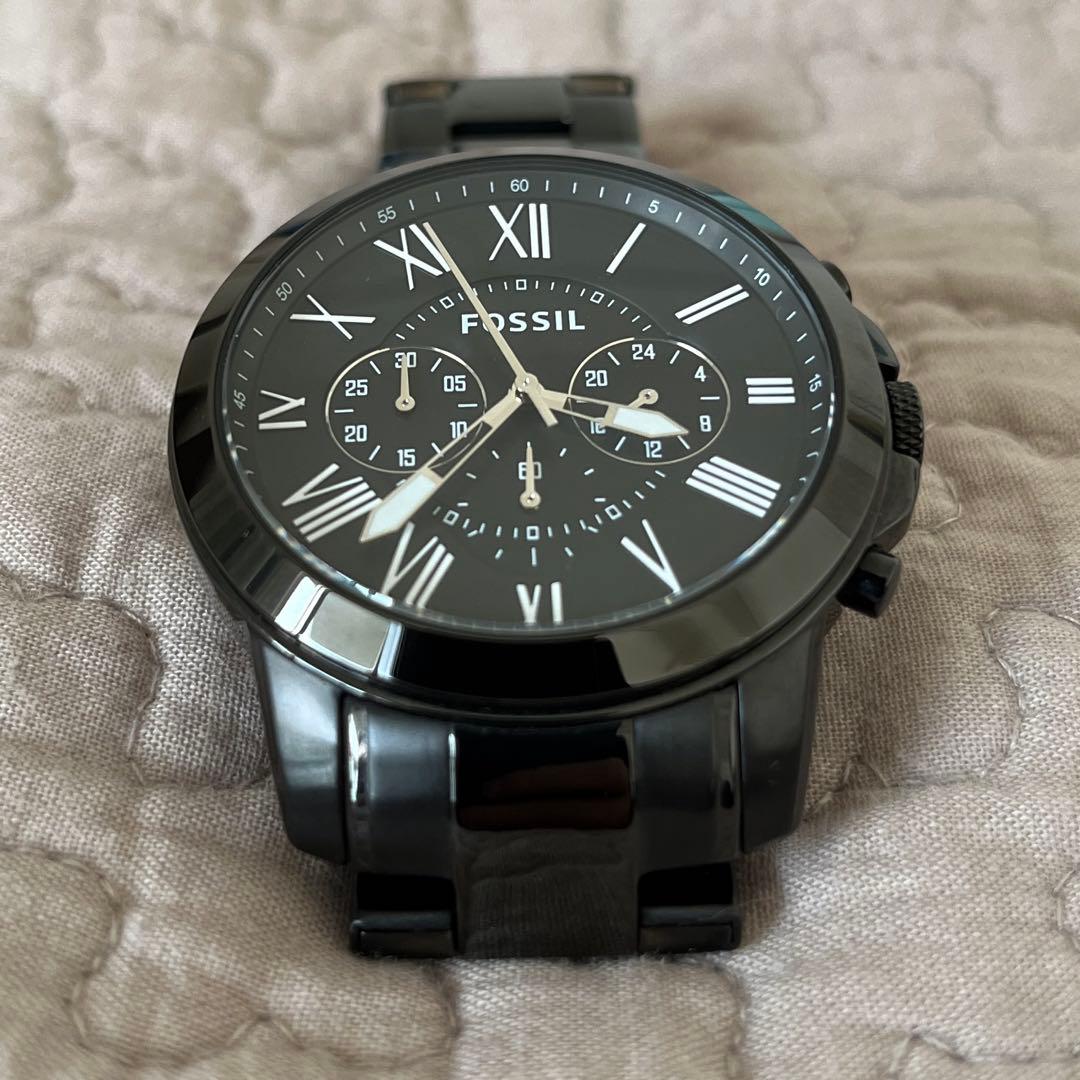 値下げFOSSIL 腕時計 GRANT クロノグラフ ステンレススチールウォッチ