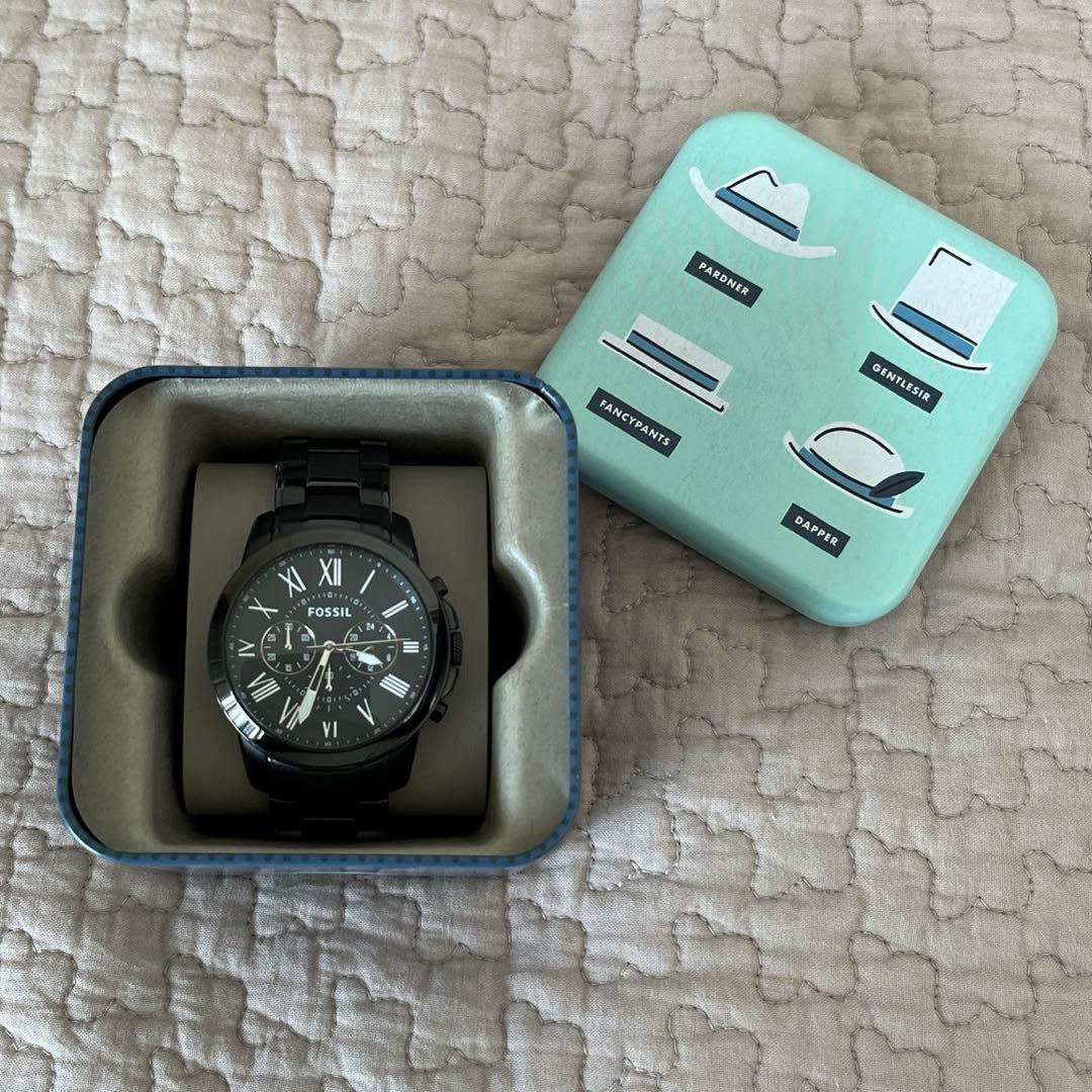 値下げFOSSIL 腕時計 GRANT クロノグラフ ステンレススチールウォッチ