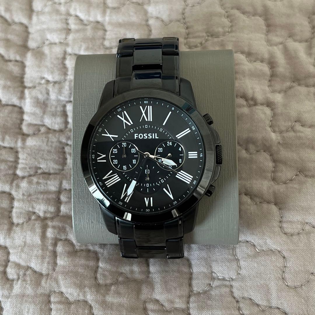 値下げFOSSIL 腕時計 GRANT クロノグラフ ステンレススチールウォッチ