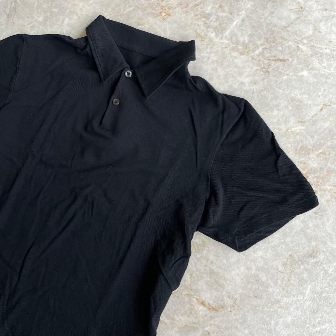 PRADA プラダ イタリア製 コットン100% 鹿の子素材 半袖ポロシャツ 黒