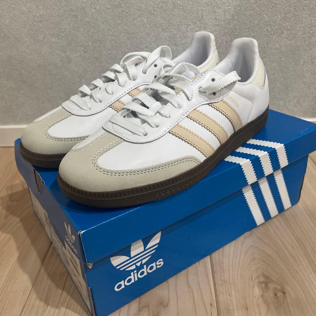 adidas SAMBA OG 23.5cmホワイト ベージュ スニーカー