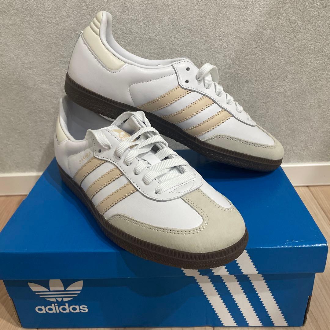 adidas SAMBA OG 23.5cmホワイト ベージュ スニーカー