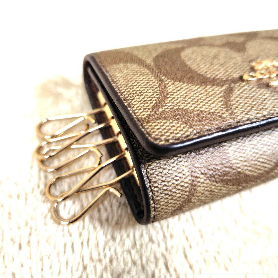 未使用級 コーチ レディース キーケース 5連 シグネチャー F77998 小物