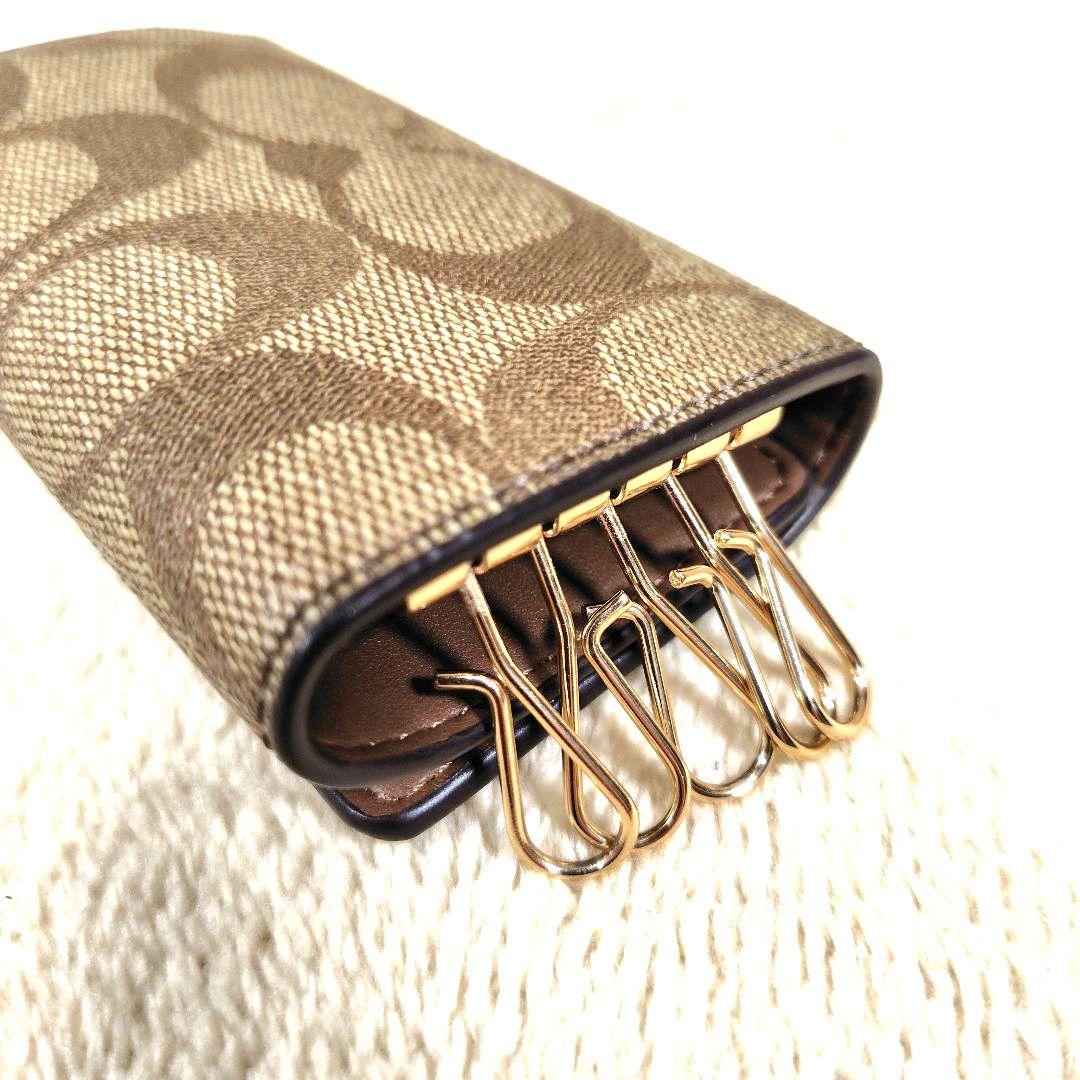 未使用級 コーチ レディース キーケース 5連 シグネチャー F77998 小物