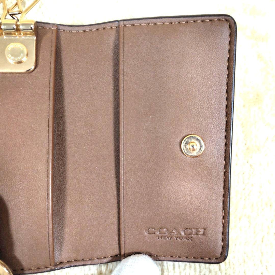 未使用級 コーチ レディース キーケース 5連 シグネチャー F77998 小物