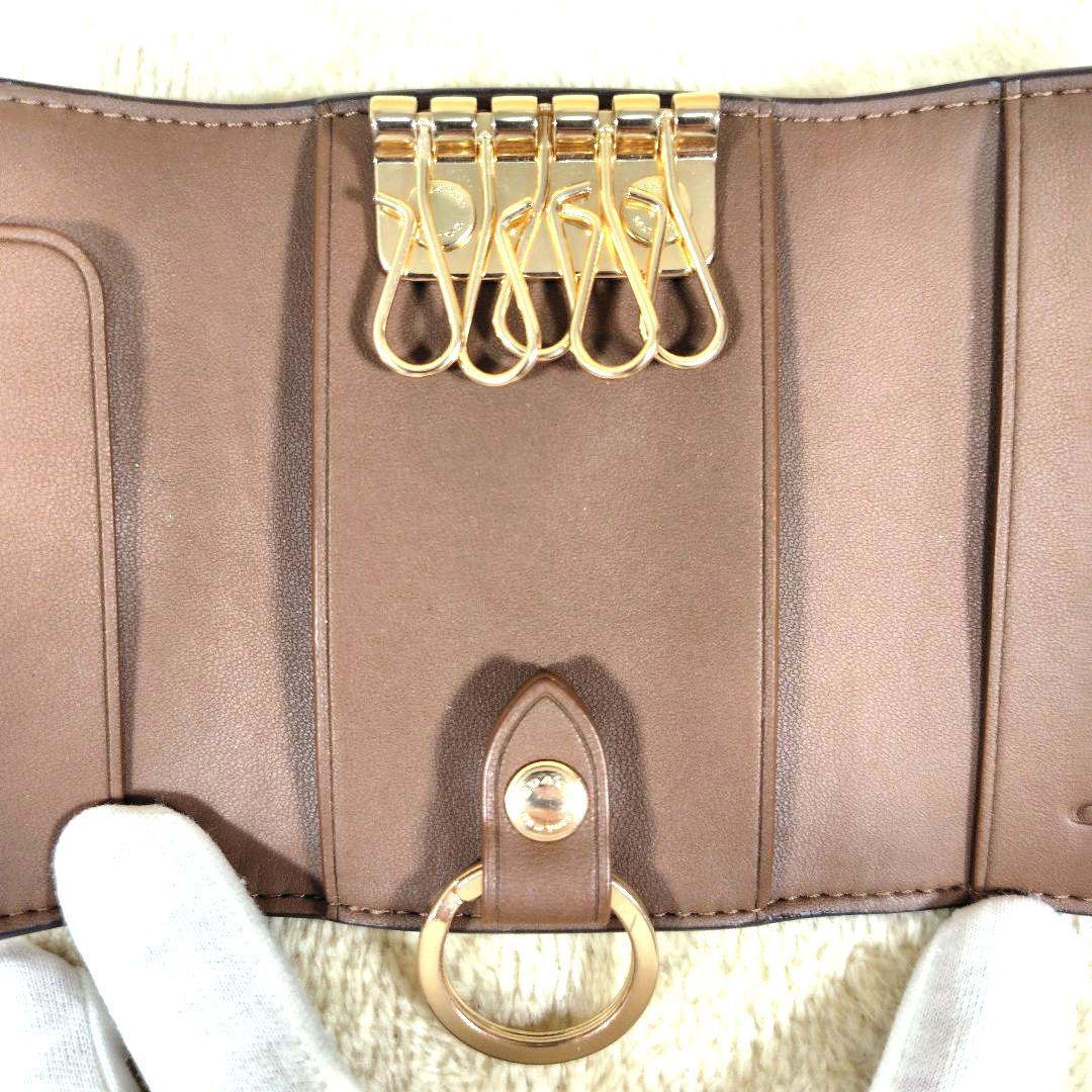 未使用級 コーチ レディース キーケース 5連 シグネチャー F77998 小物