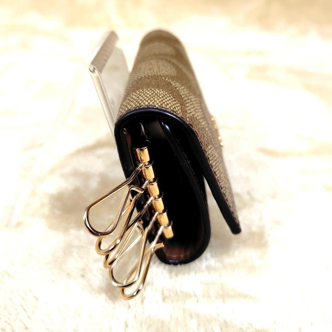 未使用級 コーチ レディース キーケース 5連 シグネチャー F77998 小物