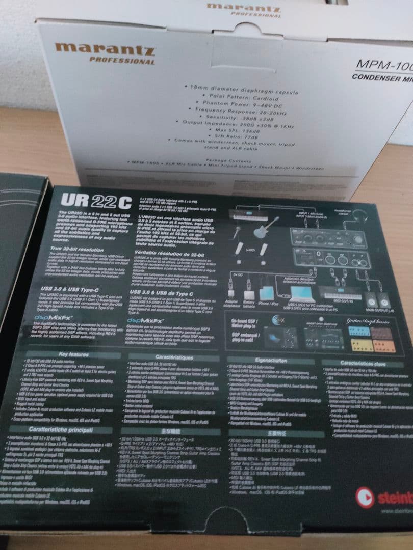 UR22Cオーディオインターフェイス marantzマイク ヘッドフォンセット