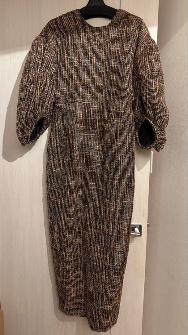 AKTE バルーンスリーブツイードワンピース