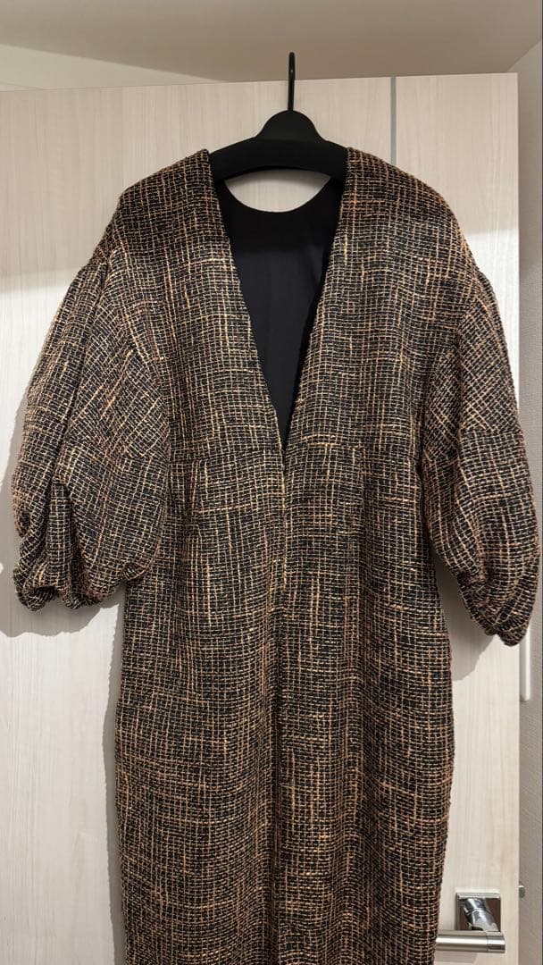 AKTE バルーンスリーブツイードワンピース