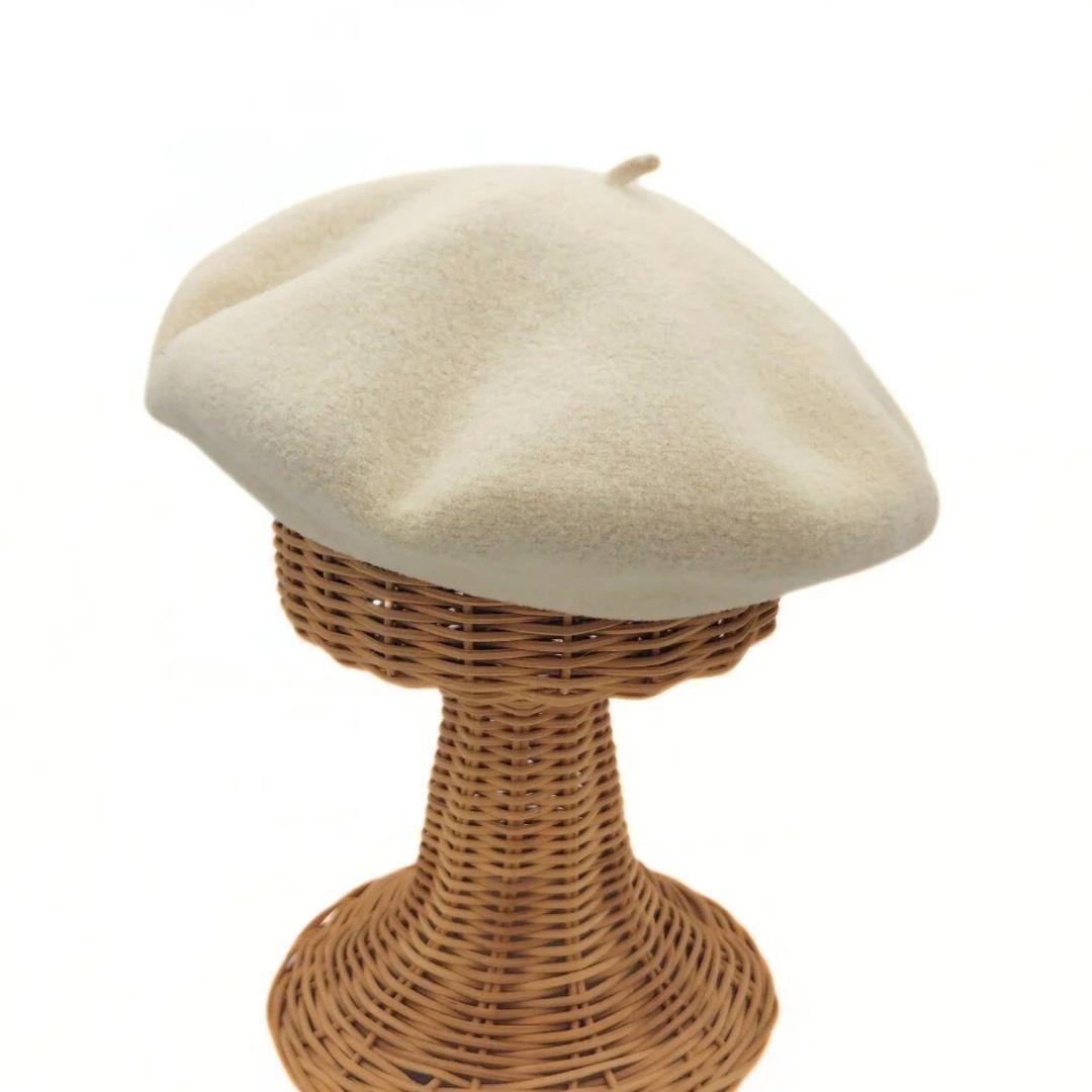 エルメス サントノーレ セリエ ベレー帽 #57 ウール シルク アイボリー