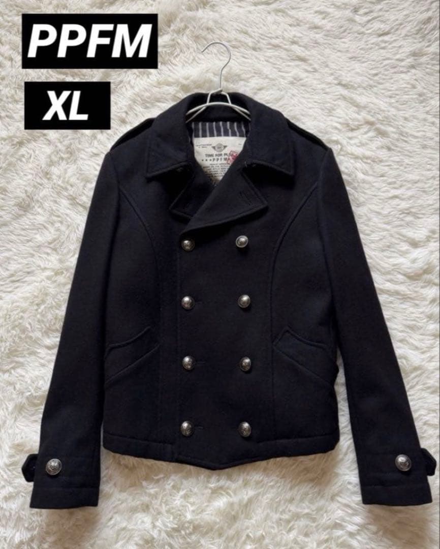 90s archive PPFM ナポレオンジャケット　ピーコート　ブラック
