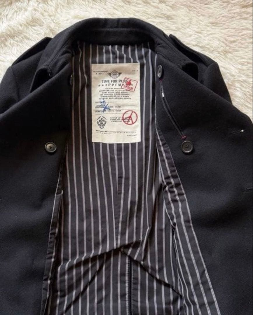 90s archive PPFM ナポレオンジャケット　ピーコート　ブラック