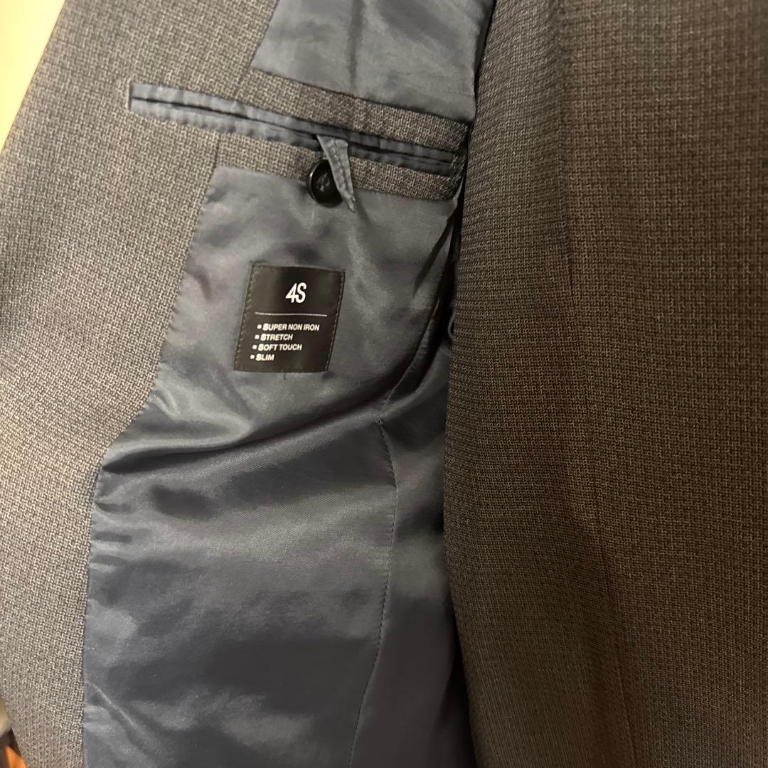 スーツセレクト　セットアップ　4S AB5グレー ベスト付きビジネススーツ　上下