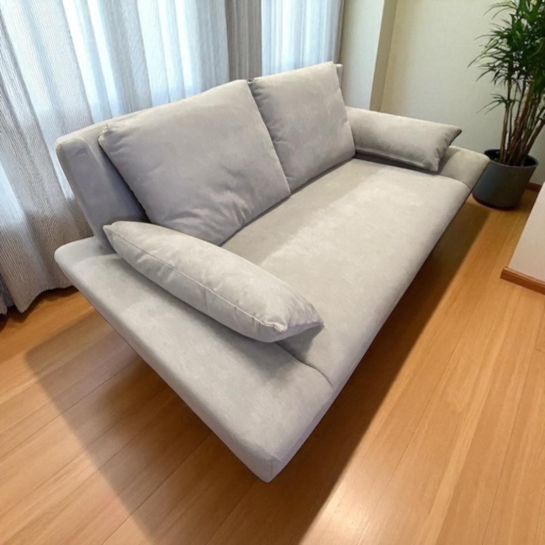 @20　ゆったり座面　　2人掛け　グレー　ソファーベット