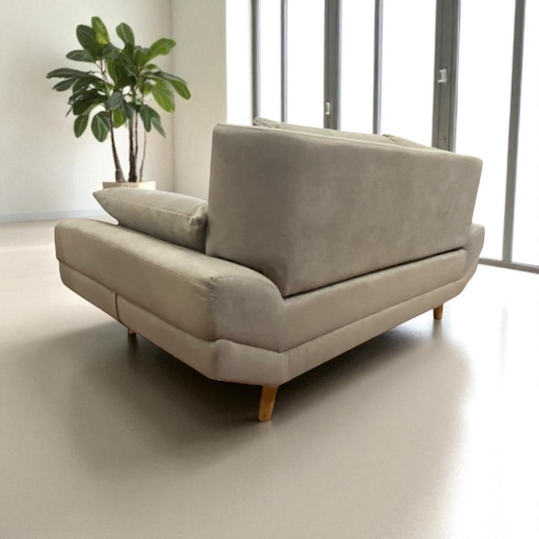 @20　ゆったり座面　　2人掛け　グレー　ソファーベット