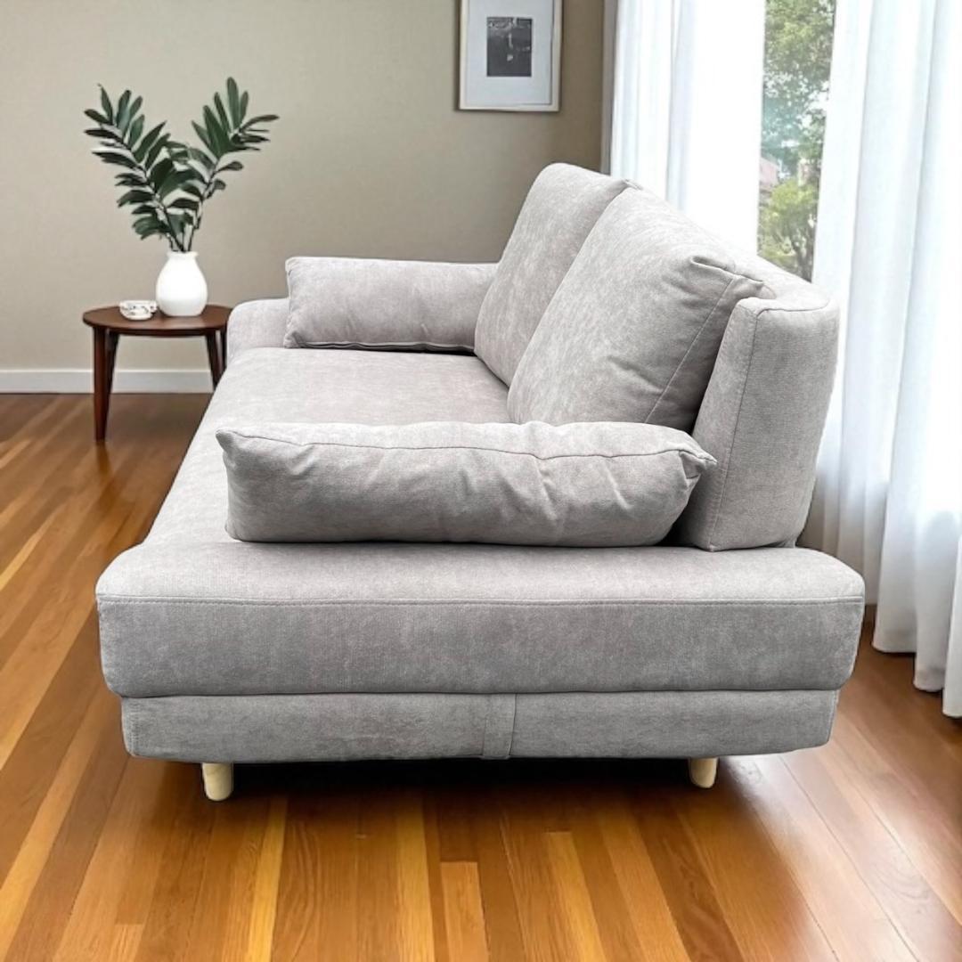 @20　ゆったり座面　　2人掛け　グレー　ソファーベット