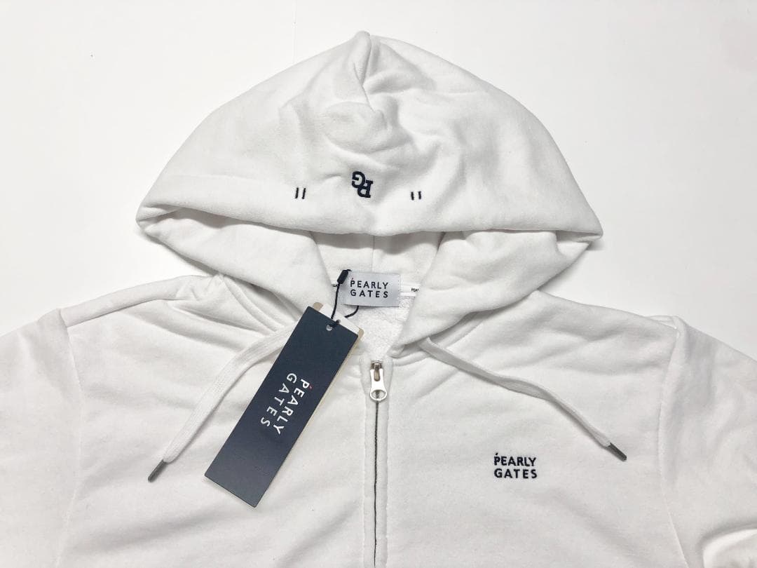 ○★新品未使用　PEARLY GATES　裏毛フルジップパーカー　4　ホワイト