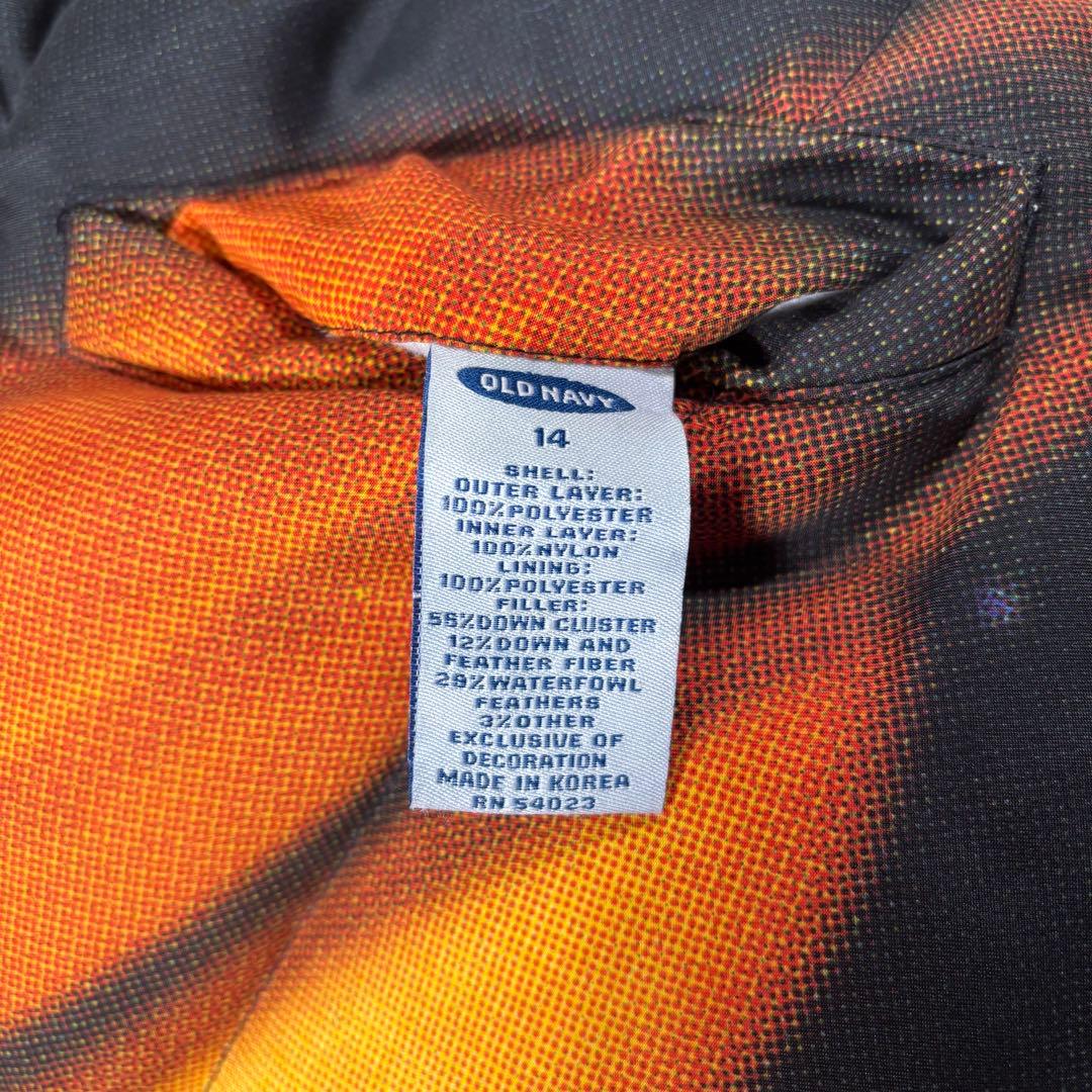 オールドネイビー 肉厚 ダウンベスト リバーシブル 総柄 宇宙柄 & ブラック