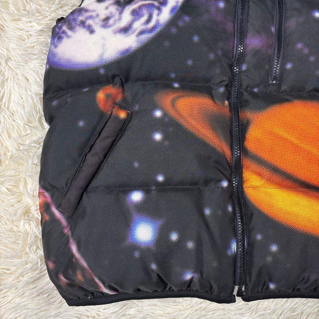 オールドネイビー 肉厚 ダウンベスト リバーシブル 総柄 宇宙柄 & ブラック