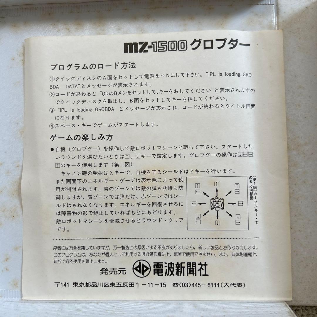 マイコンソフト namco グロブダー mz-1500 レトロゲーム