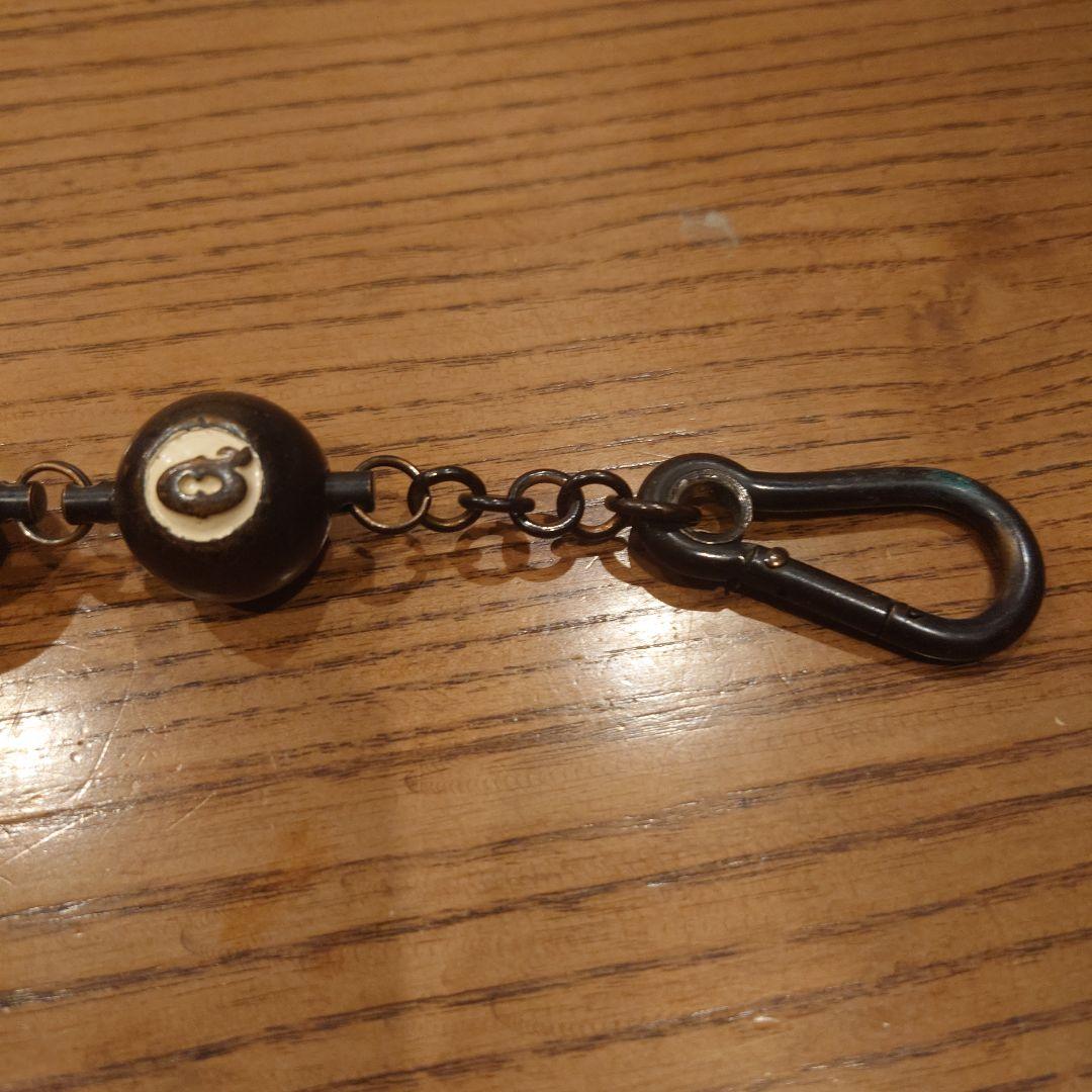 ビーズ付きブラックウォレットチェーン＆リストバンド