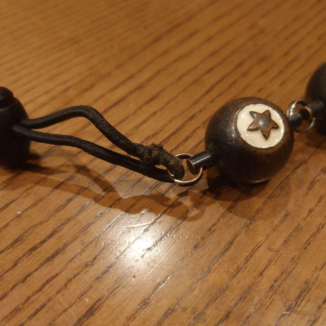 ビーズ付きブラックウォレットチェーン＆リストバンド