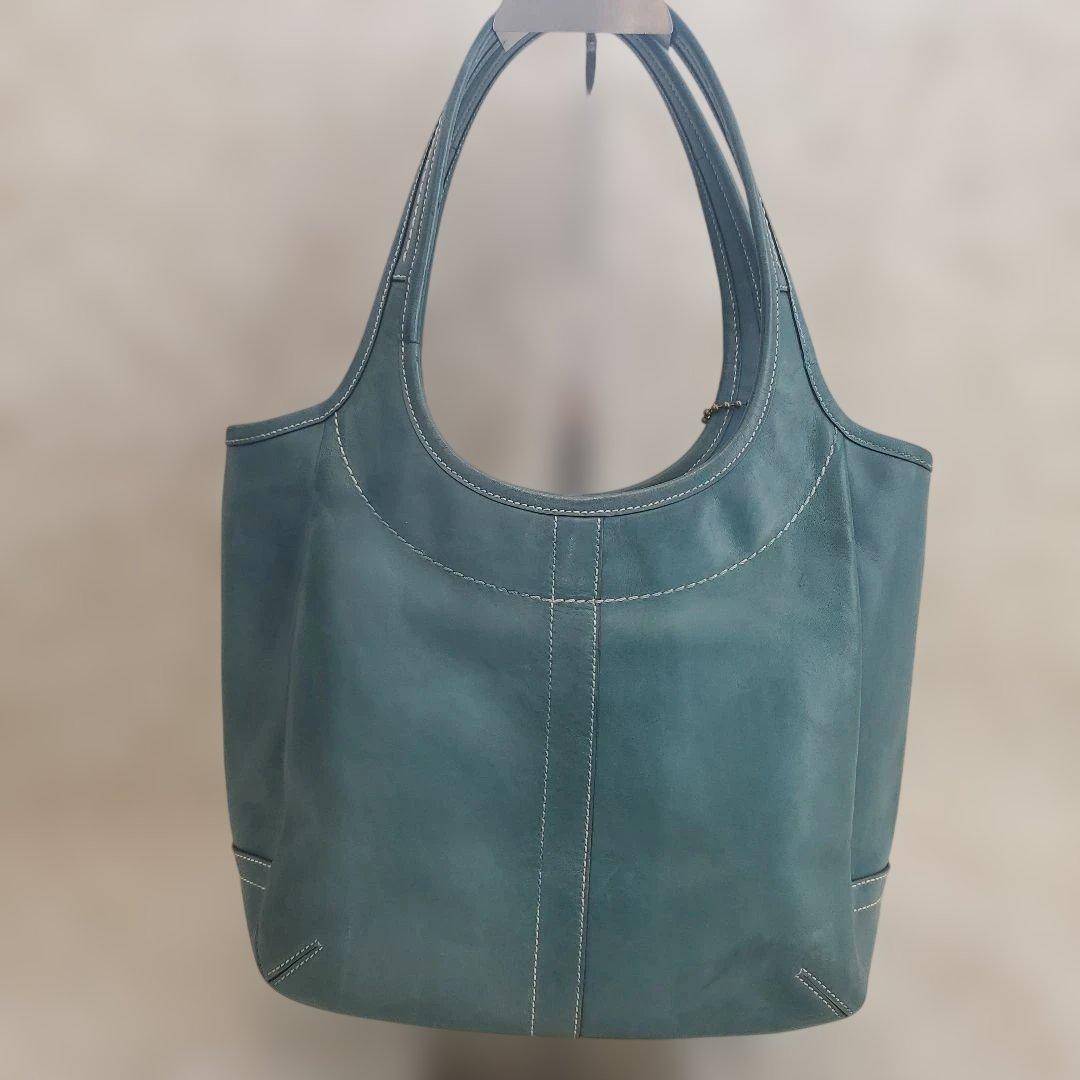 ⭐レア色美品⭐COACH レザー ショルダーバッグ ブルー