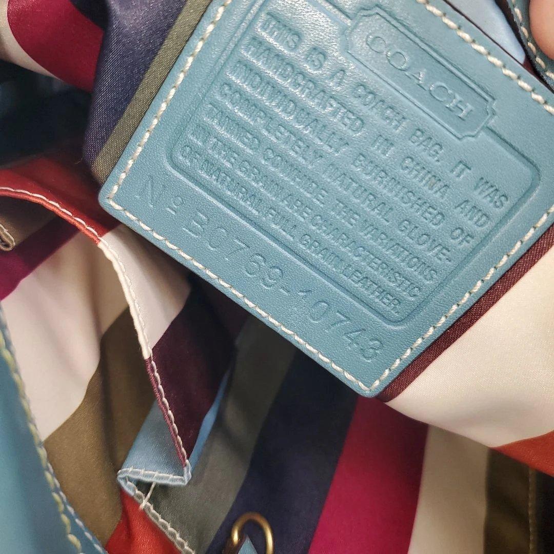 ⭐レア色美品⭐COACH レザー ショルダーバッグ ブルー