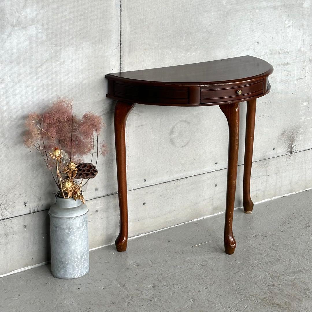 ★90s★猫脚 半円コンソールテーブル｜COGIT｜電話台｜花台｜クラシック家具