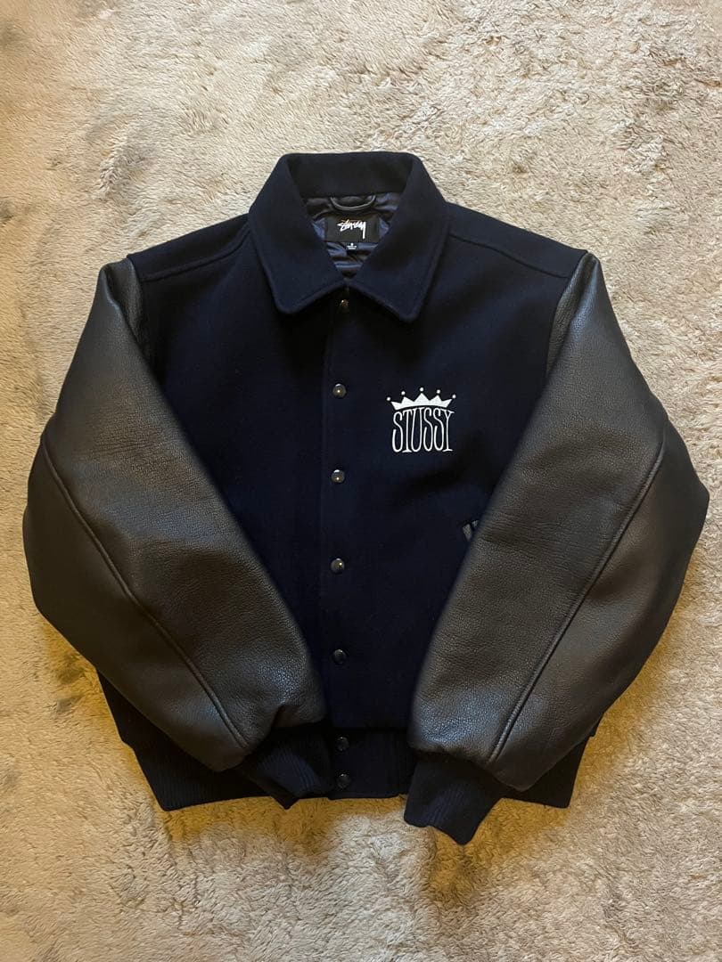 新品 STUSSY KING VARSITY JACKET S スタジャン
