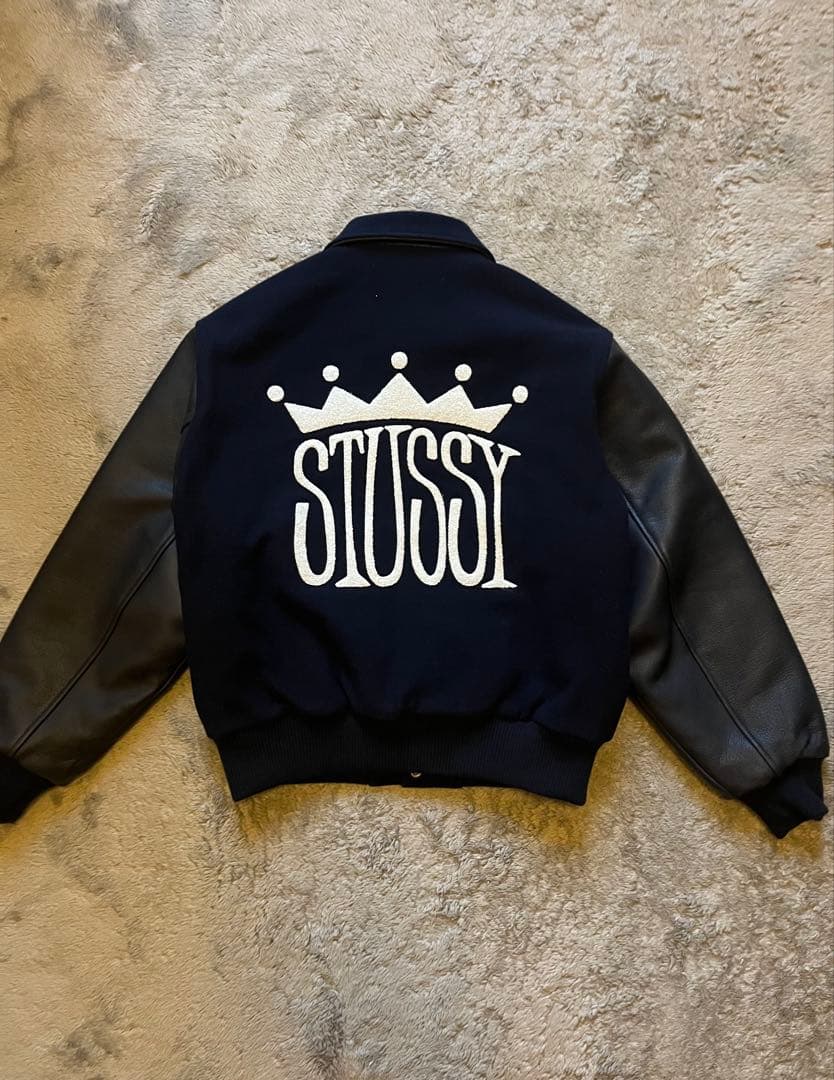 新品 STUSSY KING VARSITY JACKET S スタジャン