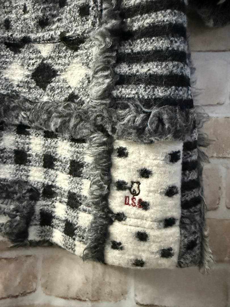 ドラッグストアーズ/D.S.CLUB★モノクロパッチワーク柄のロングコート★