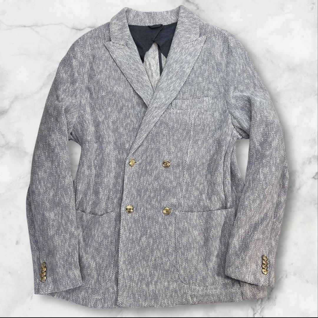 定価約8万 極美品 altea 金釦 4Bダブルプレストテーラードジャケット52