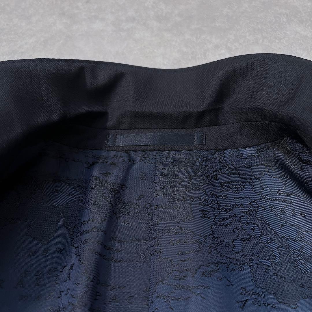 【極美品】ポールスミス スーツセットアップ 総柄裏地 ネイビー L