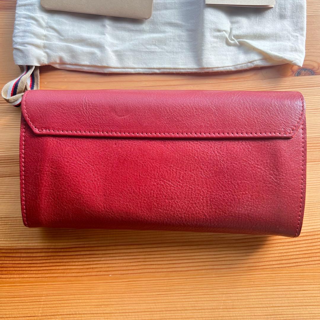 未使用級 イルビゾンテ 大容量 長財布 スナップボタンロングウォレット レッド