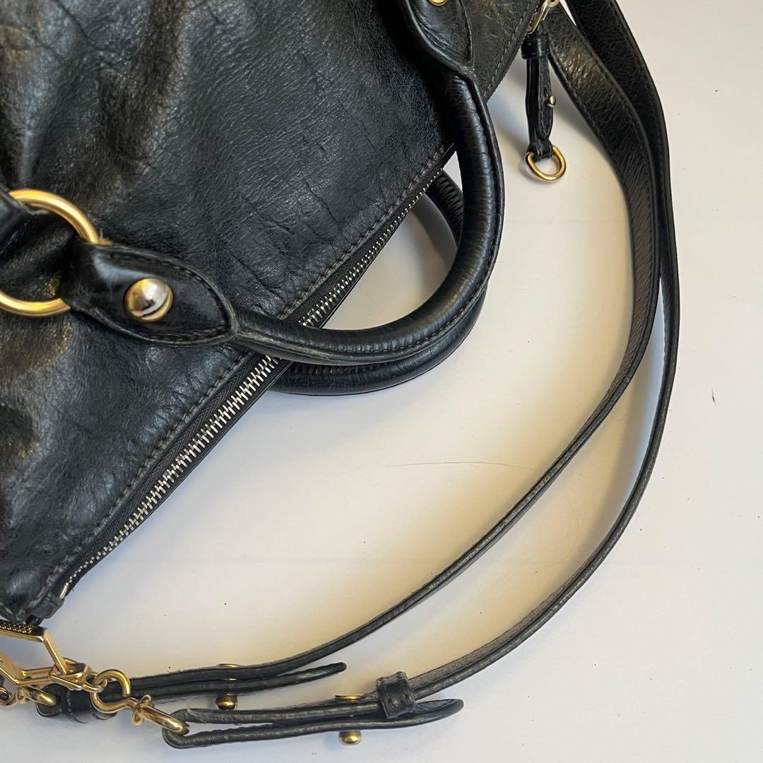 MIUMIU ミュウミュウ　ハンドバッグ　レザー　ブラック　黒