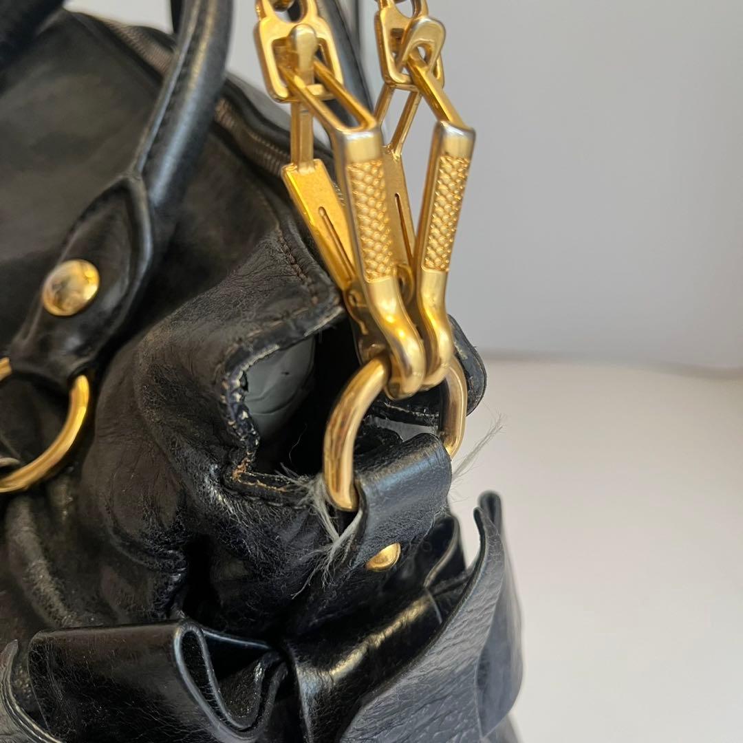 MIUMIU ミュウミュウ　ハンドバッグ　レザー　ブラック　黒