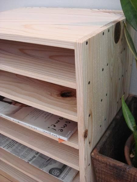 ★送料無料★サイズ変更可能★A4木製7段書類棚/無垢材収納オーダー可能ナチュラル