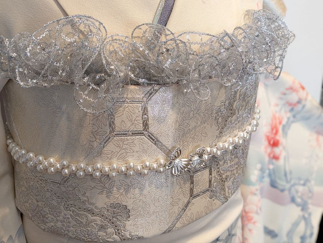 Rainbow 振袖フルセット 身丈172裄65 手描き 白系 成人式