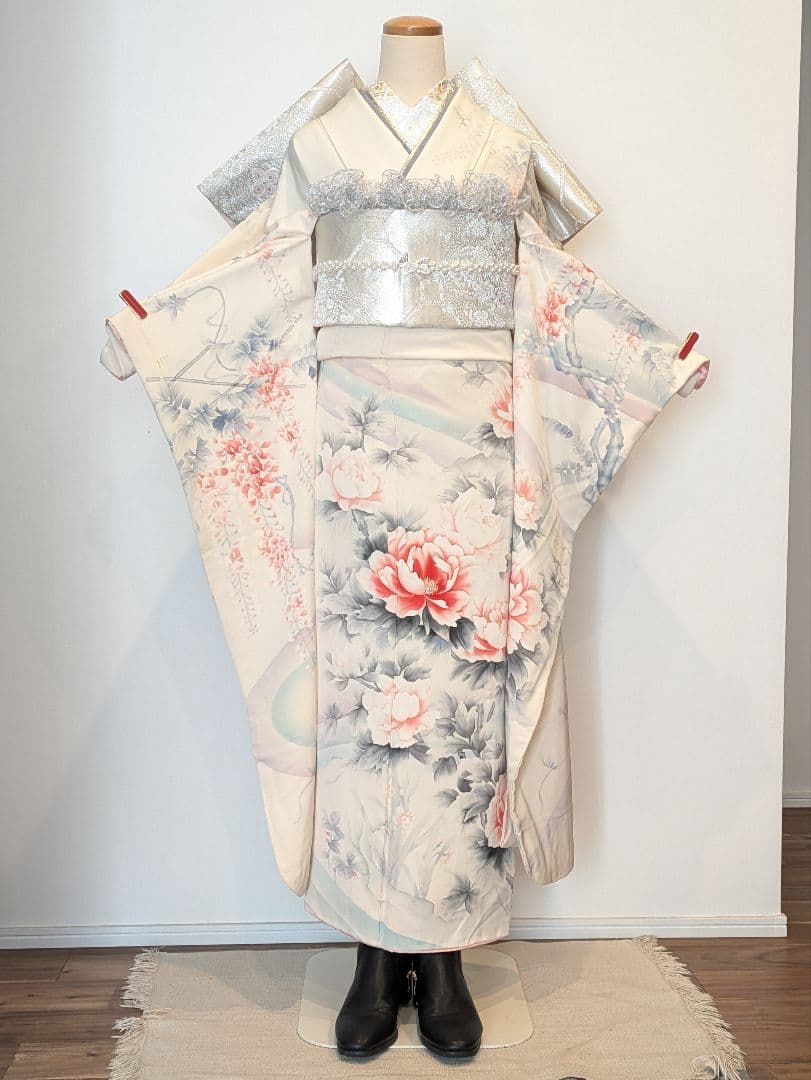 Rainbow 振袖フルセット 身丈172裄65 手描き 白系 成人式