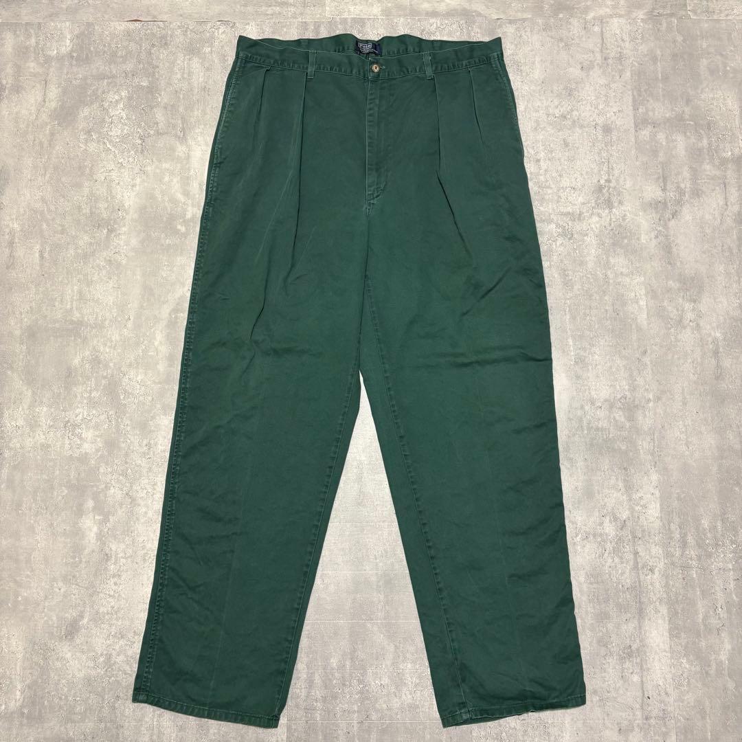 90s ポロバイラルフローレン　USA製　ポロチノ　初期タグ　2タック　W40