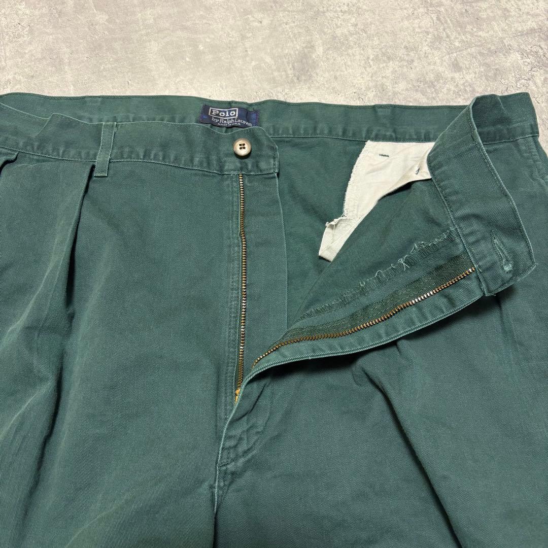 90s ポロバイラルフローレン　USA製　ポロチノ　初期タグ　2タック　W40