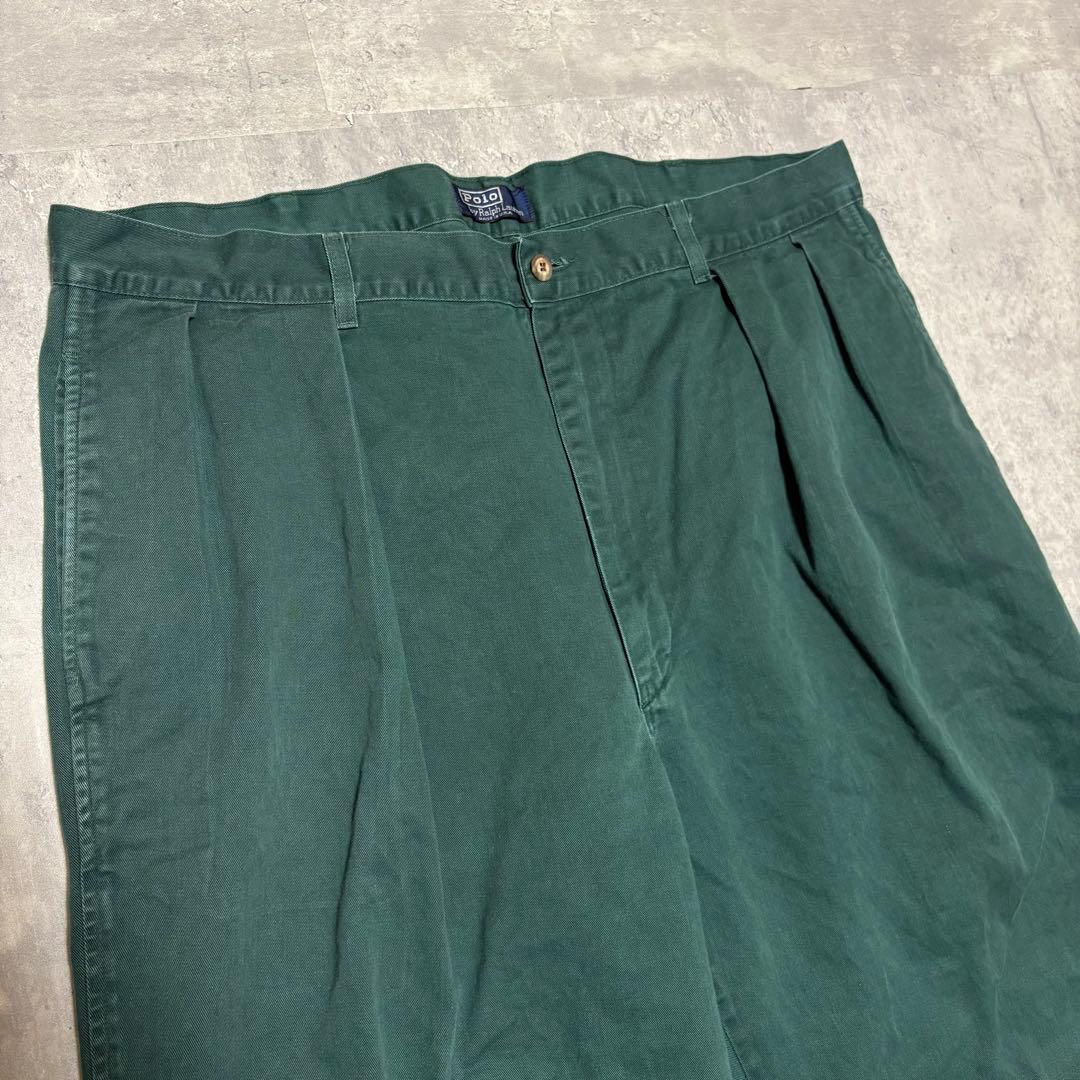 90s ポロバイラルフローレン　USA製　ポロチノ　初期タグ　2タック　W40